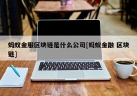 蚂蚁金服区块链是什么公司[蚂蚁金融 区块链]