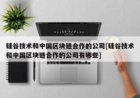 硅谷技术和中国区块链合作的公司[硅谷技术和中国区块链合作的公司有哪些]